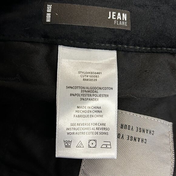 Kut From The Kloth NWT Women's Black Velvet High Rise Flare Jeans Size 12 - Picture 10 of 15